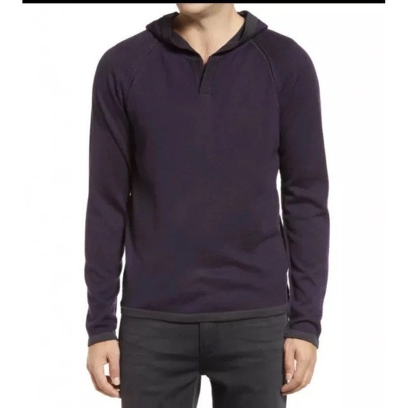 Robert Barakett Highgate Mens Size Medium Purple/Gray Wool Blend Hooded‎ Sweater - Picture 1 of 16